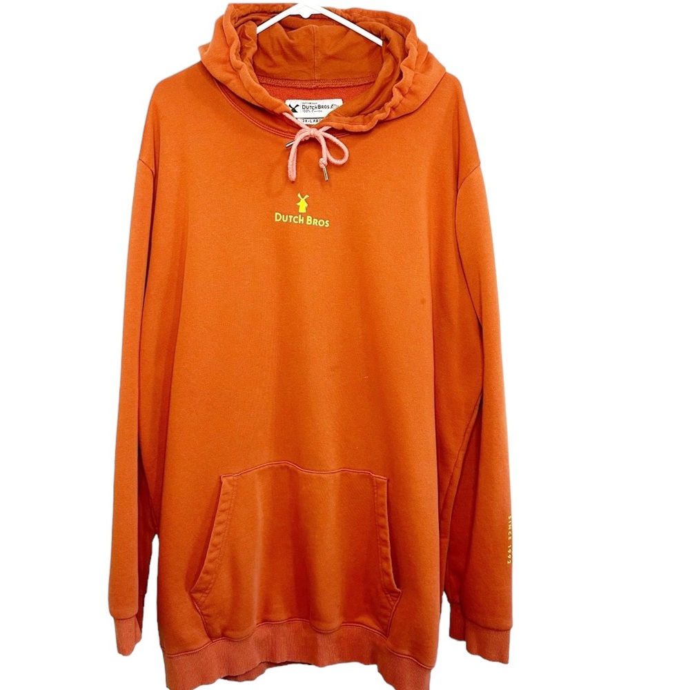Dutch Bros SMALL NEVADA State Hoodie Burnt Orange 3X RARE Oversized